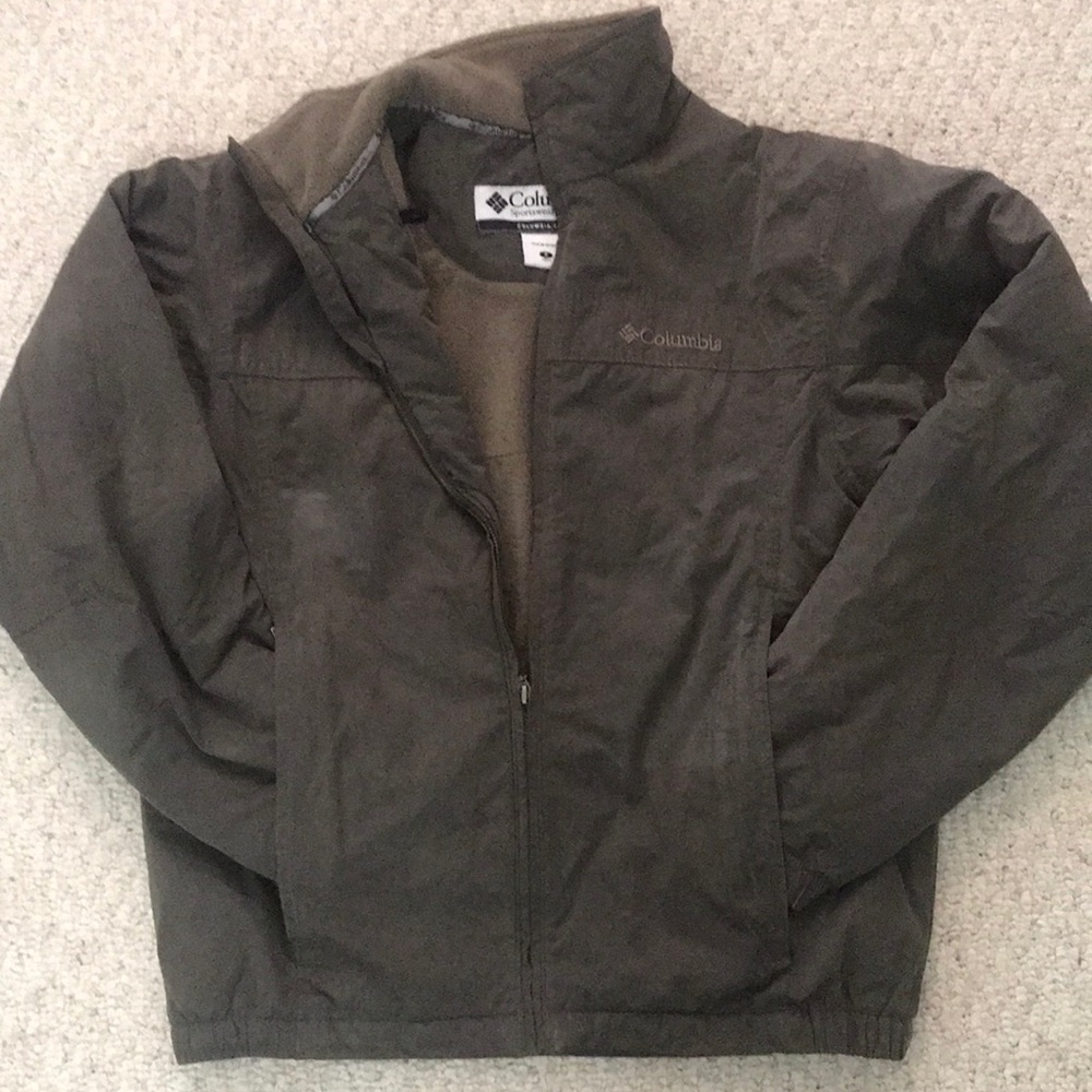 Dark Green Columbia fleece-lined Jacket